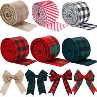 christmas ribbons gingham decorations wrapping logo