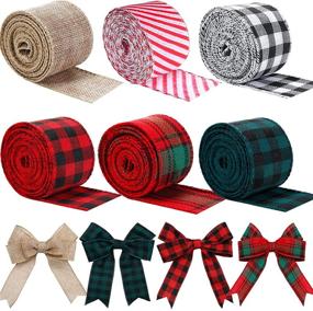 img 4 attached to Christmas Ribbons Gingham Decorations Wrapping