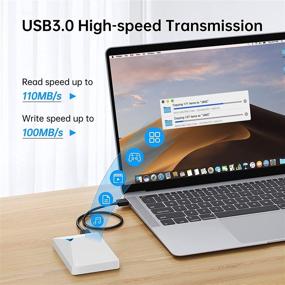 img 3 attached to 💽 EAGET 500GB Portable External Hard Drive USB 3.0 Micro-B Ultra Slim HDD, High-Speed Read up to 110MB/s, Write up to 100MB/s, for PC PS4 Laptop Mac Xbox One