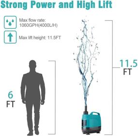 img 2 attached to KEDSUM 1060GPH Submersible Water Pump: Ultra Quiet, High Lift, & Versatile for Fountain, Pond, Fish Tank