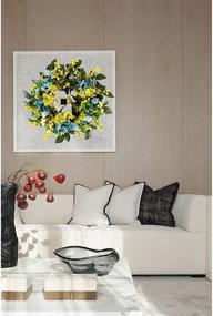 img 2 attached to 🍁 Yichiko 20 Summer and Fall Wreath: Vibrant Artificial Decor for Front Door, Wall & Window with Bonus Traceless Hook