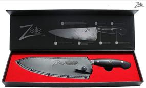 img 2 attached to 🔪 Zelite Infinity Chef Knife 8 Inch - Executive-Plus Series - Japanese AUS-10 Super Steel 45-Layer Damascus - 56mm Deep Blade with Leather Sheath