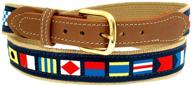 🌊 men's nautical belt flags with khaki pants - stylish accessories for sea-inspired fashion logo