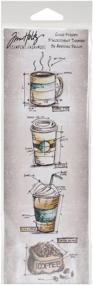 img 1 attached to ☕️ Stampers Anonymous Tim Holtz Mini Blueprints Strip Cling Rubber Stamps, 3x10 Inches, Fresh Brewed