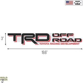 img 1 attached to 🏁 Светящиеся золотые крюки TRD Offroad Decals: улучшите свою кабину Такомы с наклейками 4x4 Racing Development (набор из 2)