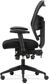 img 1 attached to HON Prominent Mesh High-Back Task Chair with Seat Glide, Adjustable Arms, Asynchronous Control - Black