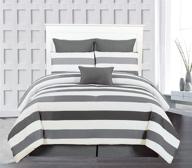 duck river striped comforter charcoal grey logo