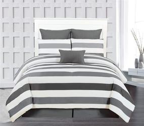 img 3 attached to Duck River Striped Comforter Charcoal Grey