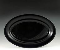 black plastic serving tray platter logo