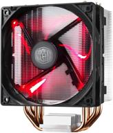 💨 кулер процессора cooler master hyper 212 led rr-212l-16pr-r1 с pwm-вентилятором, четырьмя прямыми тепловыми трубками, красными светодиодами и уникальным дизайном лопастей. логотип