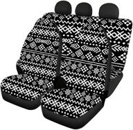 joaifo southwestern african aztec stripe print auto seat covers for front rear logo