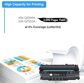 img 2 attached to 🖨️ High-Quality TRUE IMAGE Compatible Toner Cartridge Set for HP 49A Q5949A 53A Q7553A 49X Q5949X - Ideal for 1320 1320n 3390 1160 1320tn 1320nw 3392 P2015 P2015dn Printer - Reliable Black Ink, 2-Pack