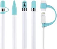 🖊️ teyomi 5-pack silicone protecting accessories for apple pencil 1st generation: 2 cap replacements, cap holder, tip cover, cable adapter tether logo