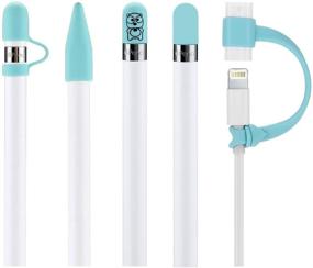 img 4 attached to 🖊️ Teyomi 5-Pack Silicone Protecting Accessories for Apple Pencil 1st Generation: 2 Cap Replacements, Cap Holder, Tip Cover, Cable Adapter Tether