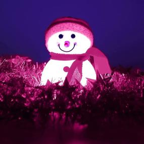 img 3 attached to Snowman Solar Light Christmas Solar Lights Garden Snowman Decoration Yard Pathway Light (Pink2Pcs)
