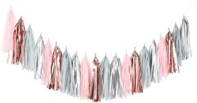 img 1 attached to 🎀 Mols Tissue Paper Tassel Garland DIY Kit with Balloon Tail Banner – Gray Pink Rose Gold Silver (20pcs) for Baby Shower, Birthday, Bridal Shower, Bachelorette Party Decorations A04