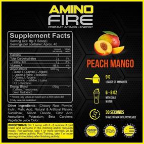 img 3 attached to 🔥 Forzagen Amino Energy + Аминокислоты BCAA: Увеличивает энергию, улучшает фокус, повышает выносливость, улучшает реакцию - 40 порций вкусных аминокислотного огня (персиковый манго)