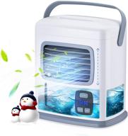 🌀 portable air conditioner fan for small room - 3 in 1 personal mini desktop ac evaporative air cooler fan with 12h timer, adjustable wind direction, 500ml large water tank, 2 speeds, for office home - compact cooling solution logo