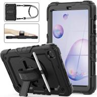 seymac stock drop-proof case for samsung galaxy tab a 8.4'' 2020 sm-t307/t307u with screen protector - black logo