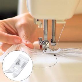 img 1 attached to PAGOW 4PCS 1/4 Inch Sewing Machine Presser Foot Set - Non-Stick Zigzag 🧵 Teflon Roller Feet for Snap-On Singer, Brother, Babylock, and Low Shank Sewing Machines (2 Styles)