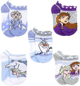 img 4 attached to 👧 Disney Frozen 2 Elsa and Anna Girls Toddler 5-Pack No Show Socks Set