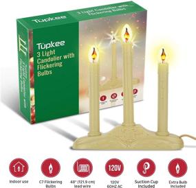 img 1 attached to 🕯️ Enhance Your Holiday Décor with Tupkee Christmas Candolier Window Candles – Flickering Bulbs – Indoor Flameless Electric 3-Lights Candelabra