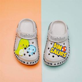 img 1 attached to 👧 Cute Cartoon Toddler Clogs: Unisex Garden Shoes with Slides for Beach, Pool, and More!