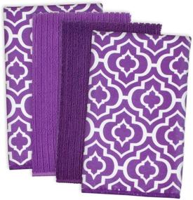 img 4 attached to 🧽 DII Microfiber Multi-Purpose Cleaning Towels: Ideal for Kitchens, Dishes, Car Cleaning, Dusting, and Drying Rags - Eggplant Lattice (Set of 4)