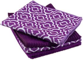 img 3 attached to 🧽 DII Microfiber Multi-Purpose Cleaning Towels: Ideal for Kitchens, Dishes, Car Cleaning, Dusting, and Drying Rags - Eggplant Lattice (Set of 4)