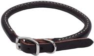 🐶 latigo leather round dog collar - coastal circle t - 3/8" x 14 логотип