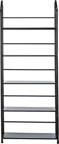 img 3 attached to 📚 Black 5-Tier Metal Bookshelf Rack - Unbranded