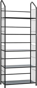 img 4 attached to 📚 Black 5-Tier Metal Bookshelf Rack - Unbranded