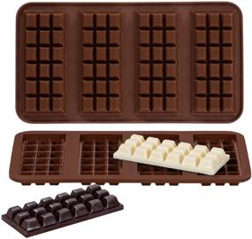 img 4 attached to 🍫 Вебейк форма из силикона для шоколадной плитки для легкого извлечения и разделения конфетных плиток - набор из 2 штук.