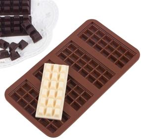img 2 attached to 🍫 Вебейк форма из силикона для шоколадной плитки для легкого извлечения и разделения конфетных плиток - набор из 2 штук.