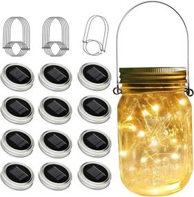 img 4 attached to 🌞 ZNYCYE 12 пакет солнечных ламп Mason Jar - 30 светодиодов Fairy Lights с подвеской (банки не включены) | Лучшая наружная рождественская декорация для патио, сада, двора и газона - теплый белый.