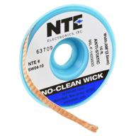 🧰 nte electronics sw04-10 no-clean solder wick for precise desoldering, 4 blue.098" width, 10' length – anti-static bobbin included logo