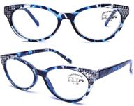 fashionable blue light blocking reading glasses for women - 👓 reduce eye strain with anti-uv/glare filter, lightweight cateye design, 2.5 strength logo