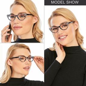 img 1 attached to Fashionable Blue Light Blocking Reading Glasses for Women - 👓 Reduce Eye Strain with Anti-UV/Glare Filter, Lightweight CatEye Design, 2.5 Strength