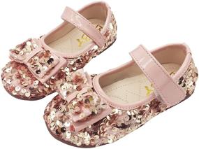 img 4 attached to YWPENGCAI Girls Sequin Toddler Little Girls' Shoes