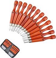 🪚 12pcs doubfivsy wood carving tools with whetstone - sk2 carbon steel sculpting knife set for beginners, professionals, diy woodworking sculpting, and whittling logo