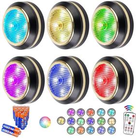 img 4 attached to 🔦 Wireless LED Puck Lights with Remote Control, Color Changing & Dimmable Battery-Powered Under Cabinet Lights for Kitchen Counter and Closet (6 Pack, Batteries Included) - Timer Included