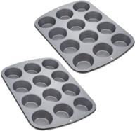 wilton recipe right nonstick 12-cup standard muffin pan, set of 2 logo
