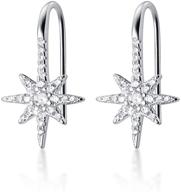 💫 sluynz sparkling star drop earrings: stylish 925 sterling silver cz hook earrings for women and teen girls logo