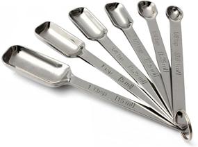 img 3 attached to 🥄 Square Spoon Penta Angel Measuring Spoon Set - 6 Pcs Stainless Steel