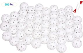 img 3 attached to 🏌️ Pack of 50 Plastic Golf Training Balls - 42 mm Indoor/Outdoor Practice Equipment for Putting Green, Backyard, and more - Includes 2 Golf Ball Tees