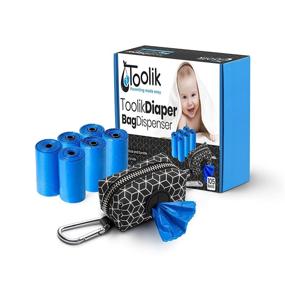 img 4 attached to 👶 Toolik Diaper Bag Dispenser: Portable and Convenient Solution for Diaper Changing on the Go - Includes 105 Disposable Unscented Waste Bags and Refill Rolls - Perfect for Baby's Poop and Dirty Clothes - Essential for Travel with Stylish Black Design and 3D Cube Pattern