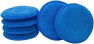 🚗 viking microfiber car and tire wax applicator pads and cleaning pads - set of 6, royal blue, 5 inch diameter logo