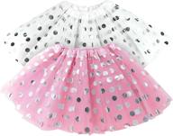 🎀 adorable toddler girls polka white skirt: perfect for playful style! логотип