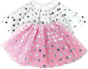 img 4 attached to 🎀 Adorable Toddler Girls Polka White Skirt: Perfect for Playful Style!