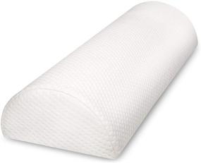 img 4 attached to Ultimate Back Pain Relief: Memory Foam Half Moon Bolster Knee Pillow for All Sleepers - Versatile Semi Roll Round Lumbar Leg Wedge - Reduce Stress on Neck, Spine, Back, Hips, and Ankles - Organic Cotton Cover
